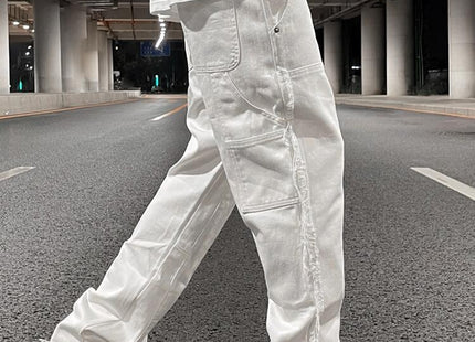 High Street Straight Leg Skinny Jeans Men Black And White