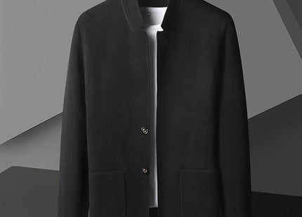 Pocket Stand Collar Cardigan Sweater Men