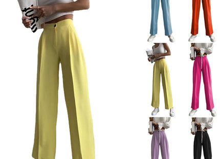 TrendChic - High-Waist Wide Leg Trousers