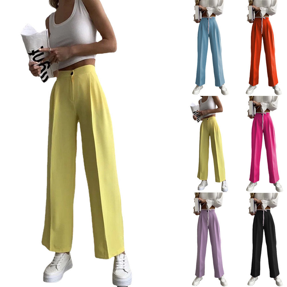 TrendChic - High-Waist Wide Leg Trousers