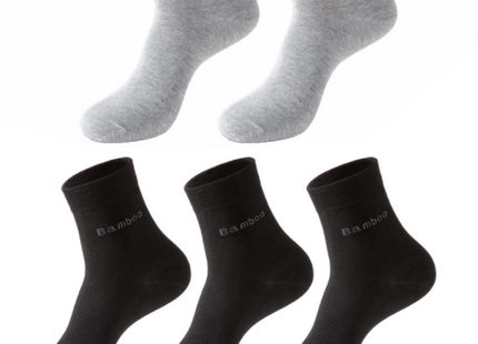 Socks Solid Color Socks Men's Mid-tube Bamboo Fiber Socks Men