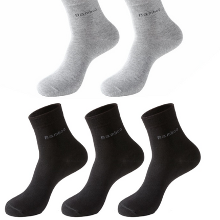Socks Solid Color Socks Men's Mid-tube Bamboo Fiber Socks Men