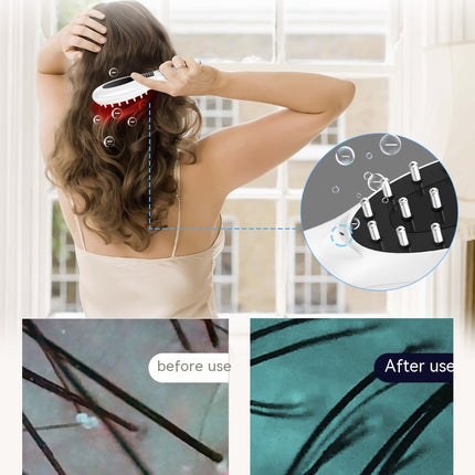New Electric Anion Hair Care Hair Brush Micro Current Red Blue Light Vibration Massage
