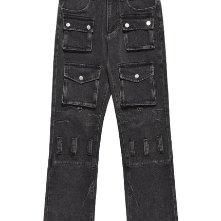 American Retro Multi-pocket Jeans For Men And Women