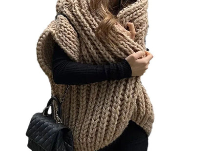Hooded Thick Pattern Loose Knitted Cardigan Woven Design Sweater