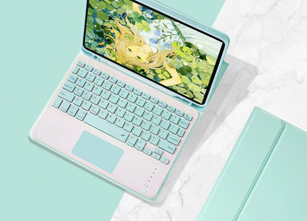 Touch Bluetooth Keyboard Protective Cover Candy Pen Slot Leather Case