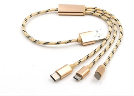 Three-in-one Data Cable USB Cable Short TYPE-C Mobile Phone Universal Three-in-one Charge Cable