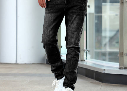 Men's Jeans Gray Trousers Stretch Skinny