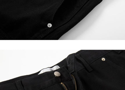 High Street Straight Leg Skinny Jeans Men Black And White