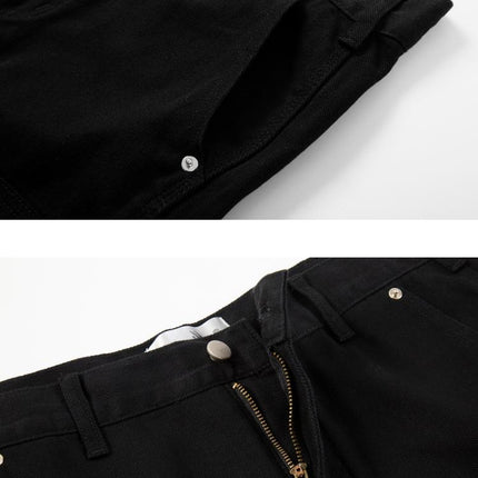 High Street Straight Leg Skinny Jeans Men Black And White