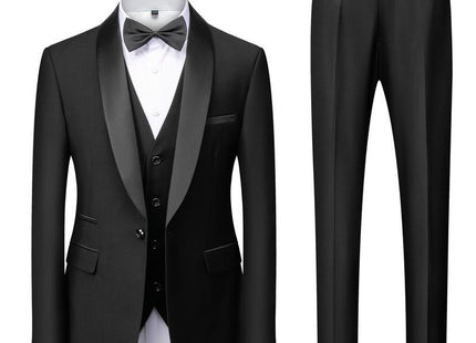 Men's Suit Set Green Fruit Collar Stage Suit Dress Host Performance Bridegroom Best Man Three-piece Suit