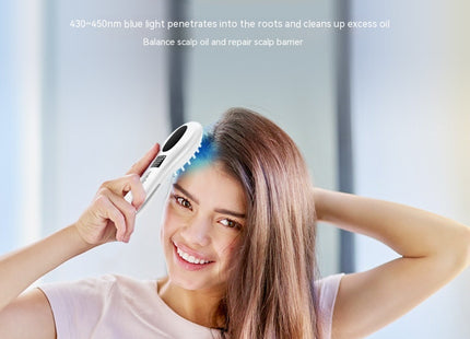 New Electric Anion Hair Care Hair Brush Micro Current Red Blue Light Vibration Massage