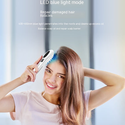 New Electric Anion Hair Care Hair Brush Micro Current Red Blue Light Vibration Massage