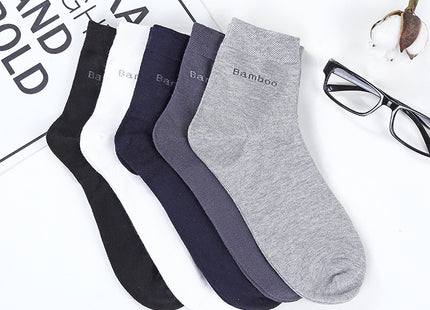 Socks Solid Color Socks Men's Mid-tube Bamboo Fiber Socks Men