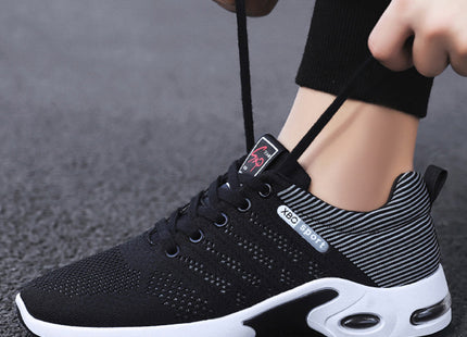 Fashion Mesh Shoes With Striped Design Men Outdoor Breathable  Lace-up Sneakers Csual Lightweight Running Sports Shoes For Men