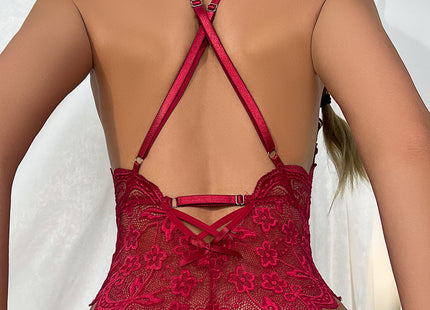 Red Lingerie Lace Pajamas Lingerie One-piece Lingerie Net Lingerie