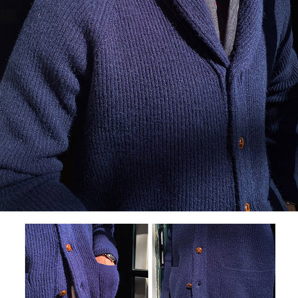 Thick Vintage Knitted Cardigan For Men Retro