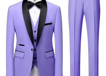 Men's Suit Set Green Fruit Collar Stage Suit Dress Host Performance Bridegroom Best Man Three-piece Suit