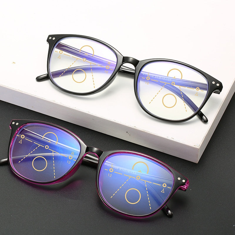 Nuevas gafas de presbicia multi-focales progresivas retro anti-luz azul