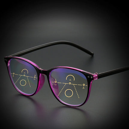 New Retro Anti-blue Light Progressive Multi-focus Old Presbyopic Glasses