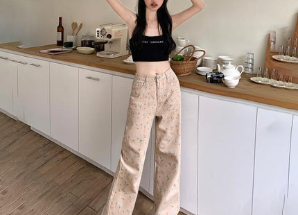 Retro Loose Wide-leg Pants Straight Jeans For Women