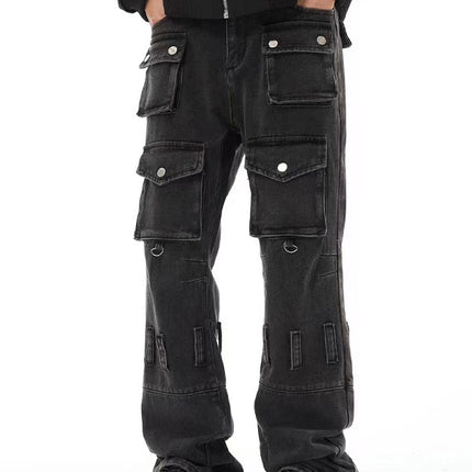 American Retro Multi-pocket Jeans For Men And Women