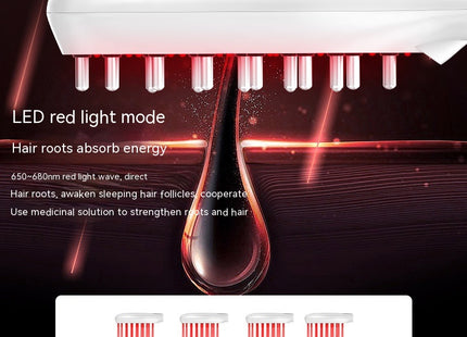 New Electric Anion Hair Care Hair Brush Micro Current Red Blue Light Vibration Massage