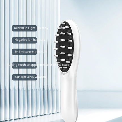 New Electric Anion Hair Care Hair Brush Micro Current Red Blue Light Vibration Massage