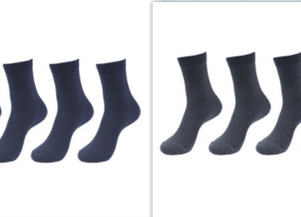 5 Pairs Bamboo Fiber Socks Men's Mid-calf Breathable Socks Business Men's Socks Solid Color