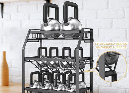 Spice Rack Organizer, 3-Tier Seasoning Organizer, Kitchen Spice Shelf, Countertop Organizer For Bathroom Vanity Kitchen-Black