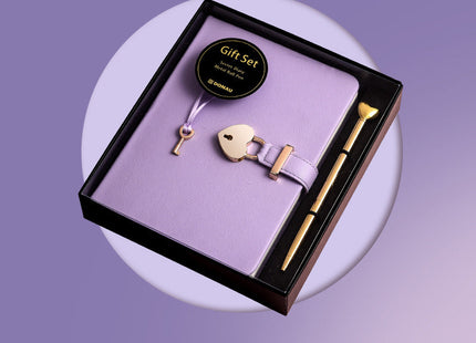 Fashion Creative Heart-shaped Sheepskin Lock Journal
