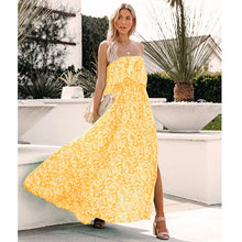 Women's Floral Ruffle Wrap Long Dress