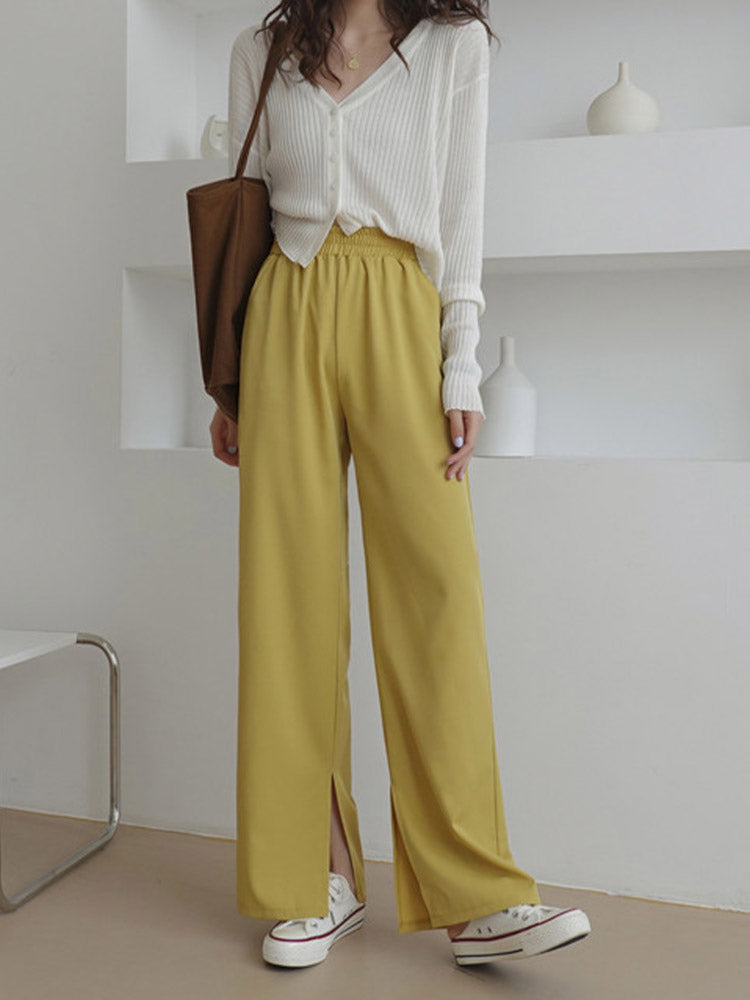 High waist drape split trousers trousers