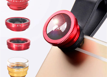 Phone Lens Fisheye 0.67x Wide Angle Zoom Lens Camera Kit