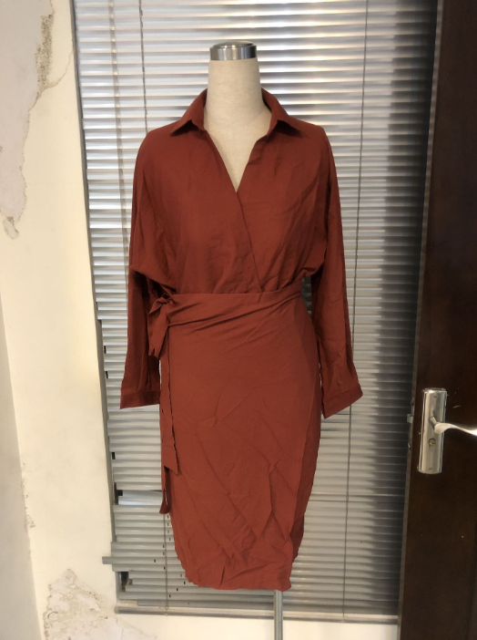 Irregular hip wrap dress