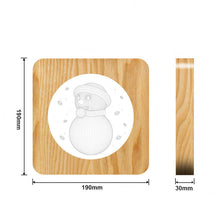 Snowman wood acrylic lamp