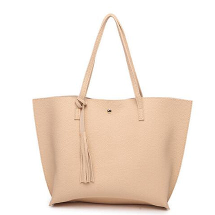 Tassel Handbags Woman PU Leather Large Capacity Female Shoulder Bags Solid Color Practical Women corssbody Bag