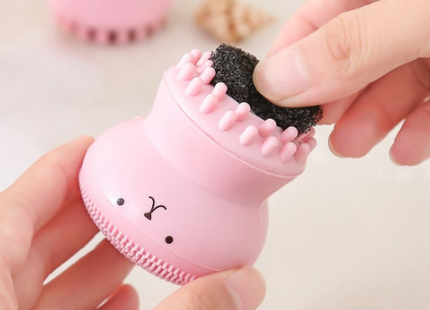 Cartoon octopus silicone wash brush foaming cleansing brush Manual facial massage brush cleansing brush brush bubbler