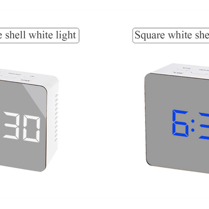 Digital LED multi-function mirror clock