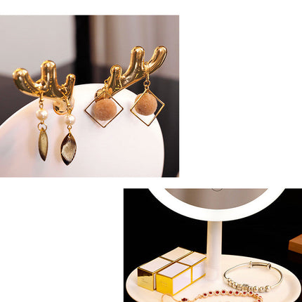 LED Smart Makeup Mirror Antler Design with Wireless Charging