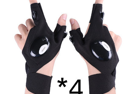 LED Outdoor Flashlight Fishing Half Finger Gloves Sports Lighting Fishing Gloves Lighted Gloves