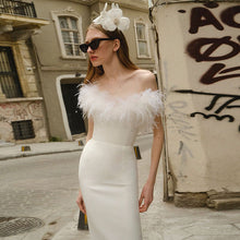 Ladies Wrap Dress Fashion Patchwork Feathers