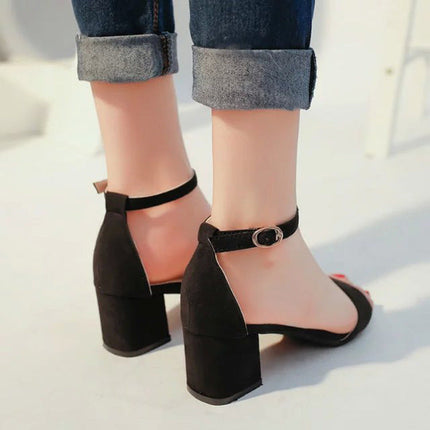 Sexy one word buckle female sandals Roman shoes