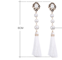 Fashion Pearls European And American Tassel Earrings