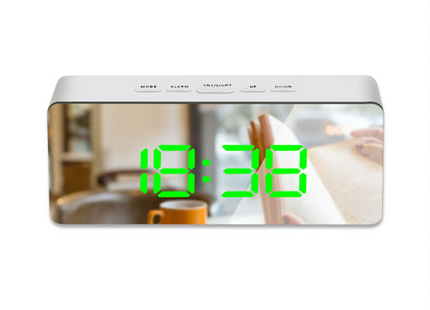 Digital LED multi-function mirror clock