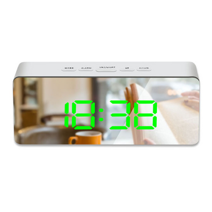 Digital LED multi-function mirror clock