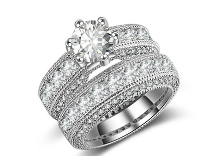 Silver wedding Ring for Women Engagement finger gift Jewelry