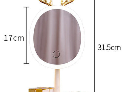 LED Smart Makeup Mirror Antler Design with Wireless Charging