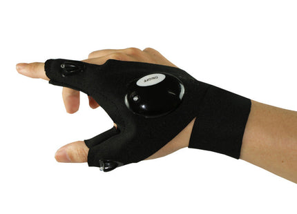 LED Outdoor Flashlight Fishing Half Finger Gloves Sports Lighting Fishing Gloves Lighted Gloves