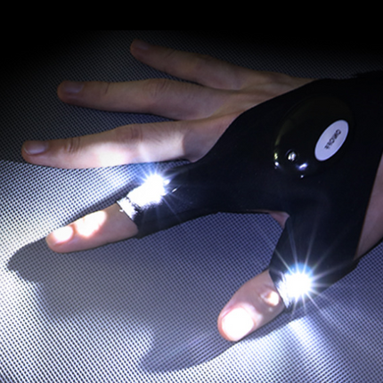 LED Outdoor Flashlight Fishing Half Finger Gloves Sports Lighting Fishing Gloves Lighted Gloves